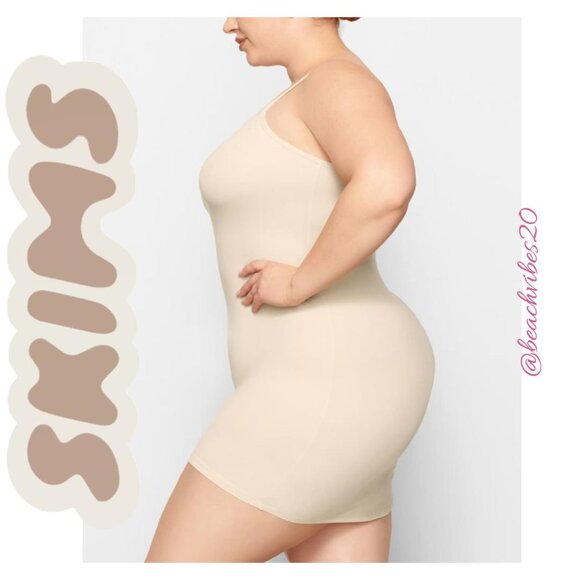 SKIMS Fits Everybody Slip Dress Sand Small NWT - Picture 2 of 5